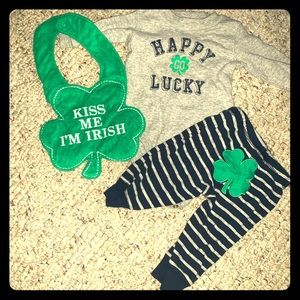 St. Patrick’s day 3 month outfit set